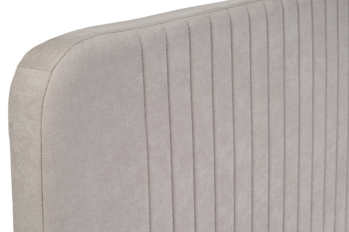 Lit 2 places 160x200 en tissu textur taupe LINDSAY