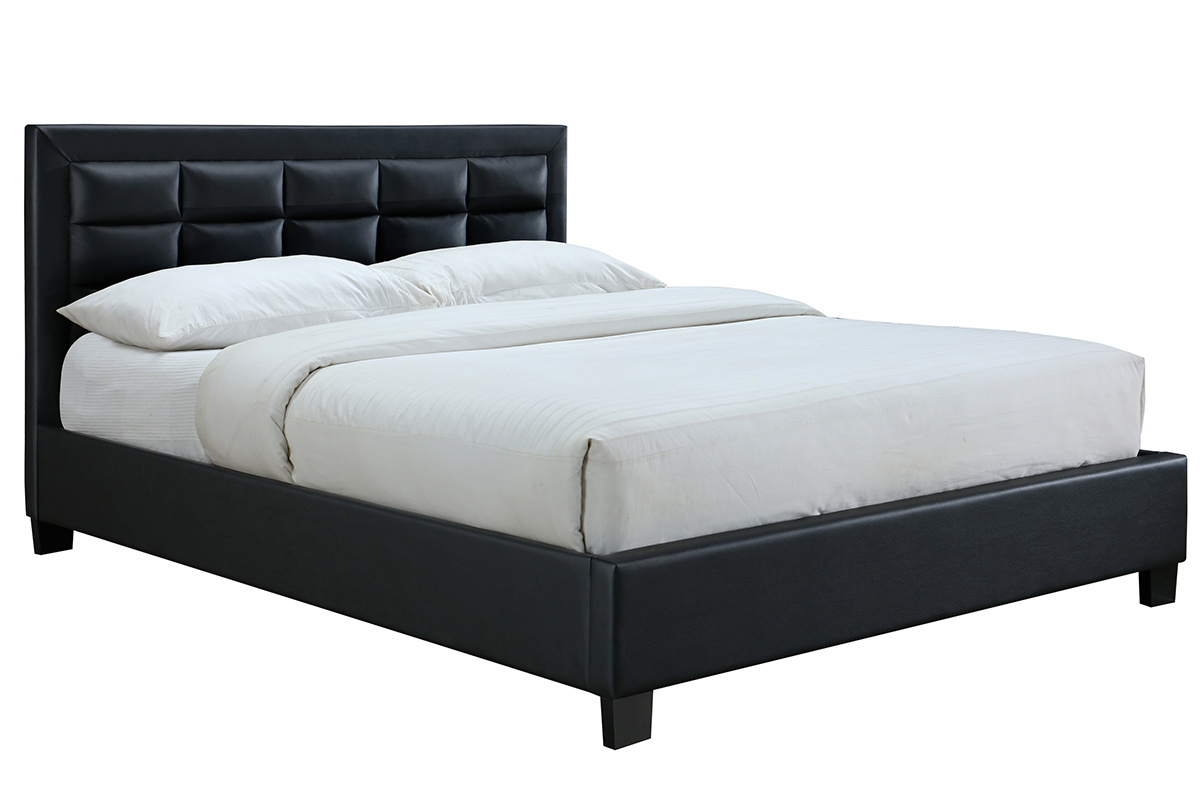 Lit 2 places 160x200 noir KINGLEY