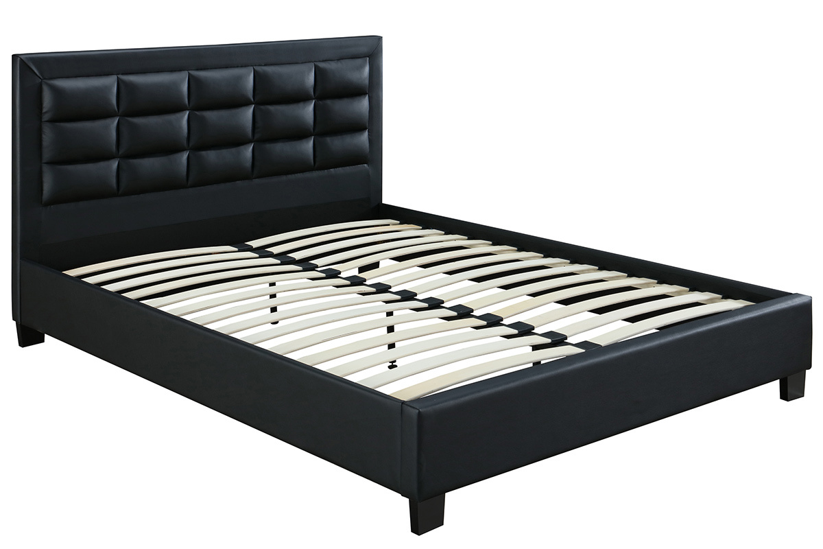 Lit 2 places 160x200 noir KINGLEY