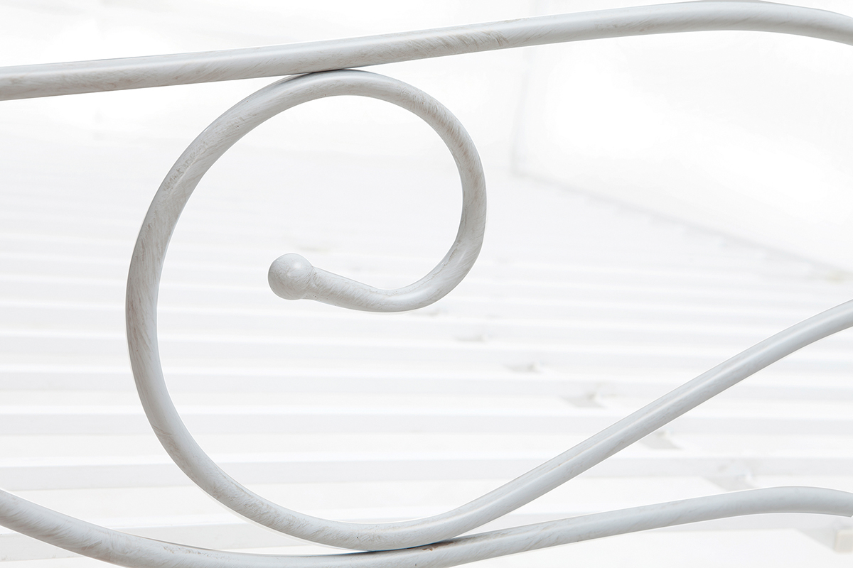 Lit � baldaquin baroque blanc 160x200 VENEZIA