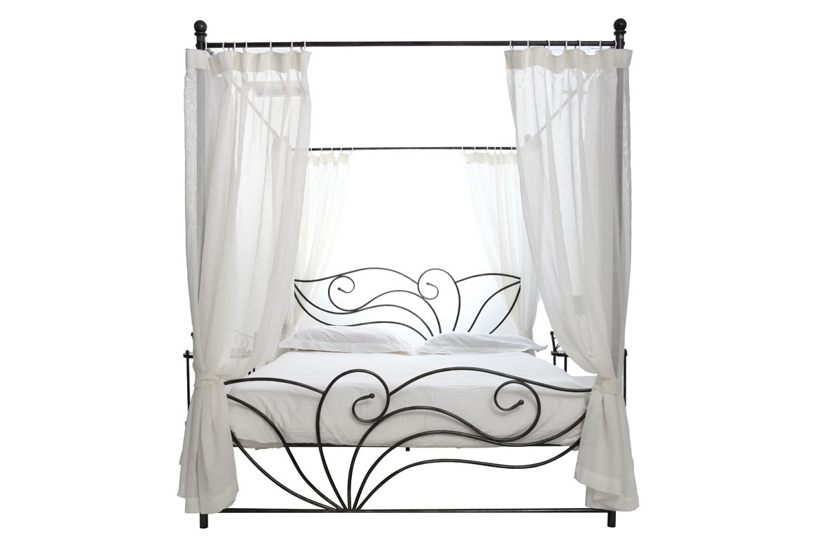 Lit  baldaquin baroque noir 160x200 VENEZIA