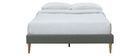 Lit adulte 160 x 200 cm avec sommier en tissu gris AYO