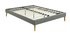 Lit adulte 160 x 200 cm avec sommier en tissu gris AYO
