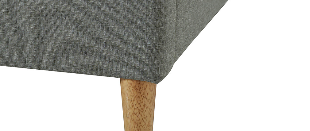 Lit adulte 160 x 200 cm avec sommier en tissu gris AYO
