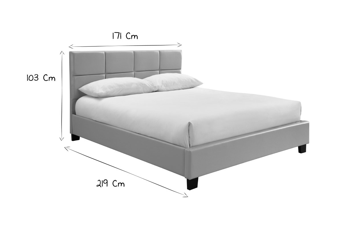 Lit adulte moderne 160 x 200 cm taupe SOLAL