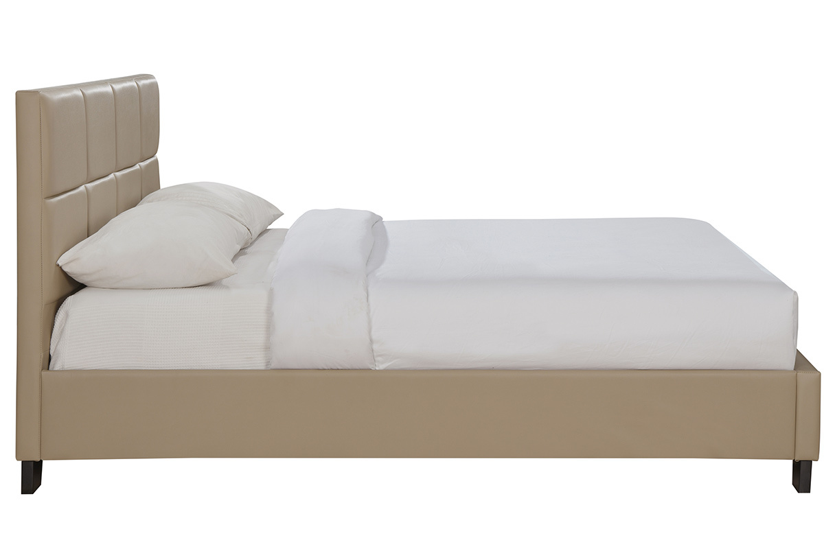 Lit adulte moderne 160 x 200 cm taupe SOLAL