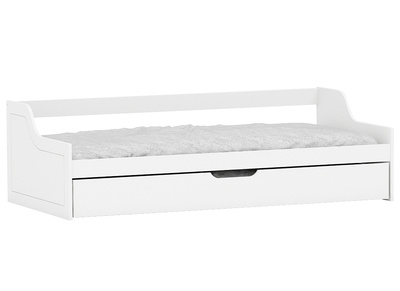 Lit banquette enfant &agrave; tiroir 90x200 pin blanc THEO