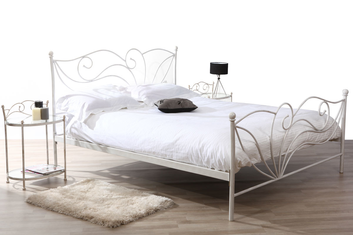 Lit  baroque blanc 160x200 VENEZIA