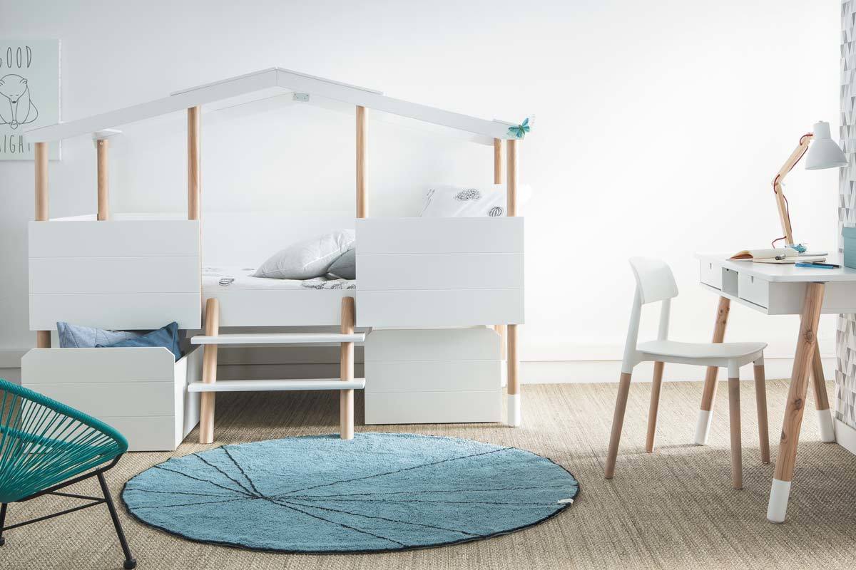 Lit cabane enfant avec sommier 90 x 190 cm PILOTI