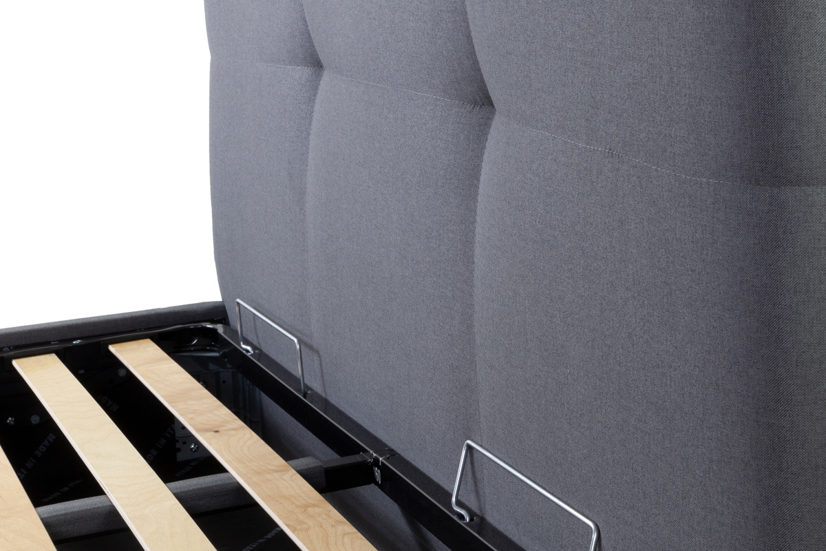 Lit coffre 160 x 200 cm en tissu gris SOGNO