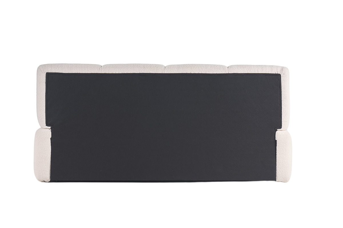 Lit coffre 2 places 160x200 cm en tissu laine boucl�e MOTTO