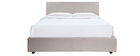 Lit coffre design 160 x 200 cm effet velours gris clair MACHA