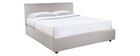 Lit coffre design 160 x 200 cm effet velours gris clair MACHA