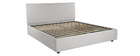 Lit coffre design 160 x 200 cm effet velours gris clair MACHA