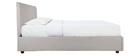 Lit coffre design 160 x 200 cm effet velours gris clair MACHA