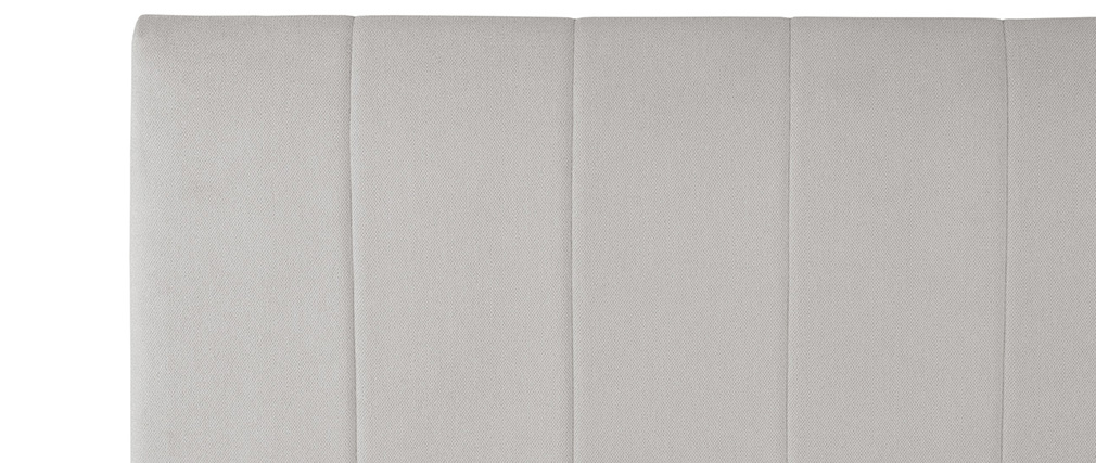 Lit coffre design 160 x 200 cm effet velours gris clair MACHA