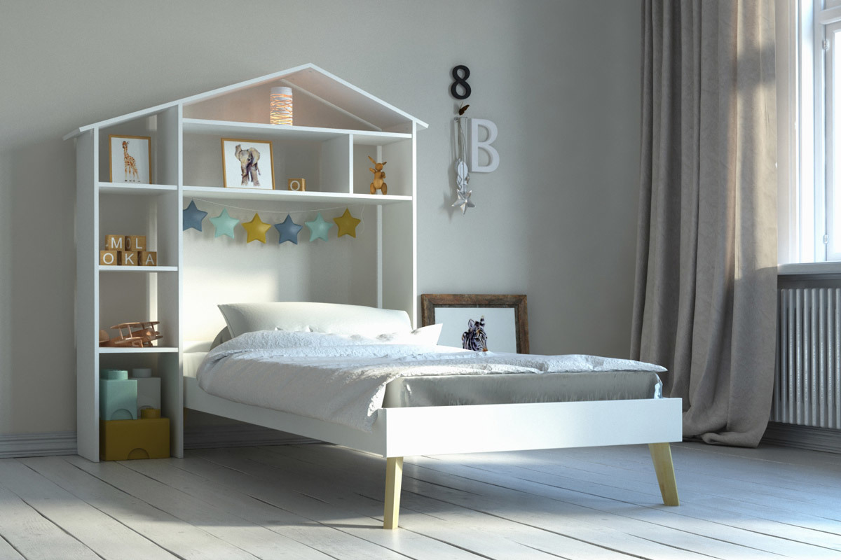 Lit enfant et t�te de lit avec rangements HOME