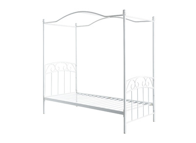 Lit fille baldaquin romantique blanc BECCA