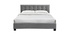 Lit King Size en tissu gris capitonn&eacute; 180 x 200 cm MARQUISE