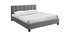 Lit King Size en tissu gris capitonn&eacute; 180 x 200 cm MARQUISE
