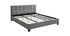 Lit King Size en tissu gris capitonn&eacute; 180 x 200 cm MARQUISE