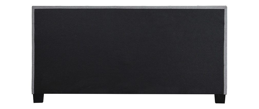 Lit King Size en tissu gris capitonn� 180 x 200 cm MARQUISE