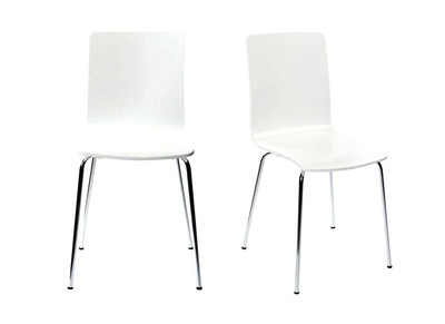 Lot de 2 chaises design cuisine blanches NELLY