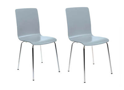 Lot de 2 chaises design cuisine grises NELLY
