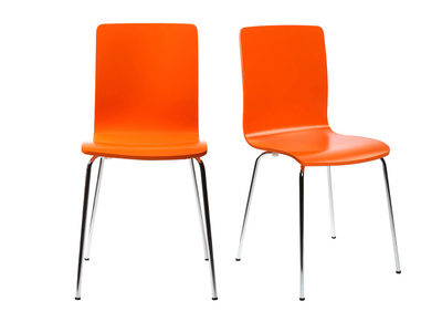 Lot de 2 chaises design cuisine oranges NELLY