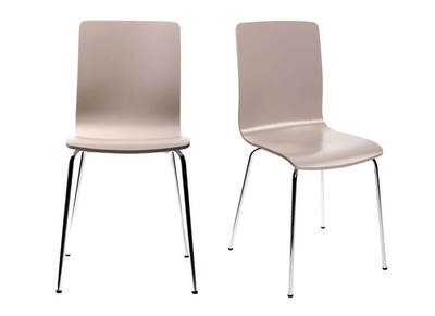 Lot de 2 chaises design cuisine taupes NELLY