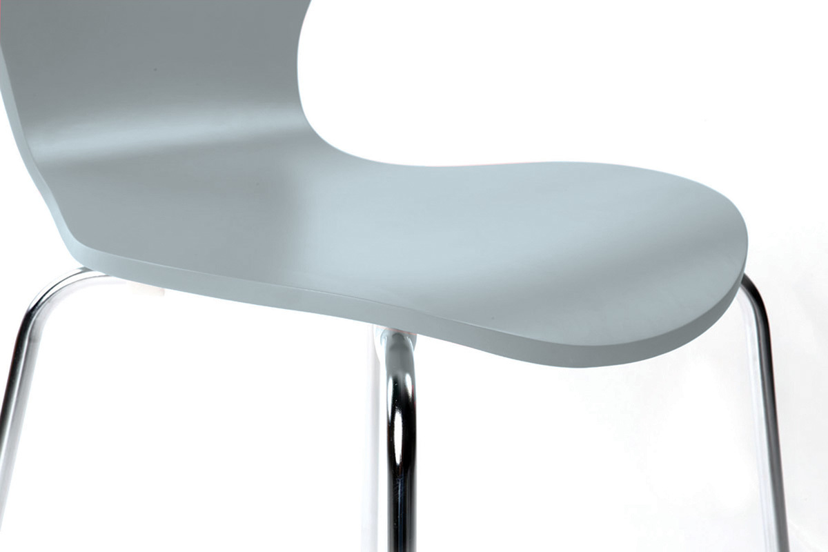 Lot de 2 chaises design empilables grises NEW ABIGAIL