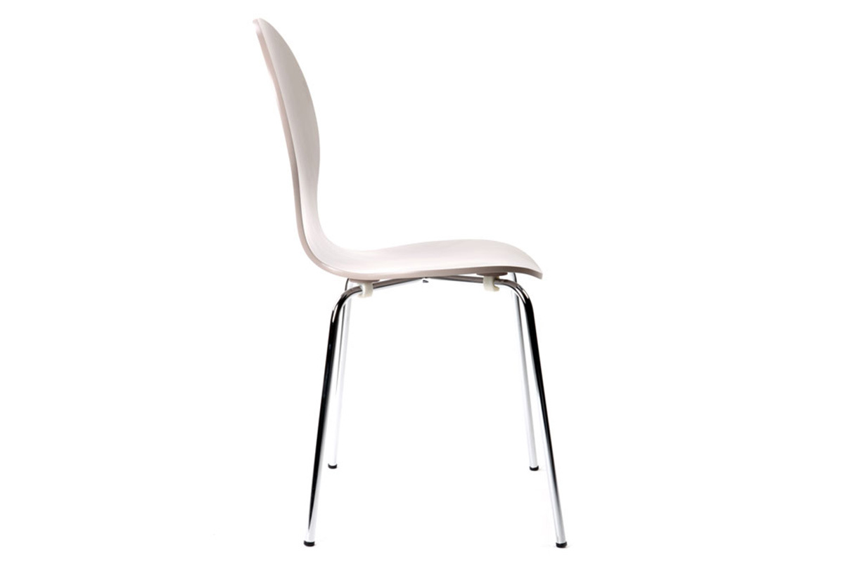 Lot de 2 chaises design empilables taupes NEW ABIGAIL