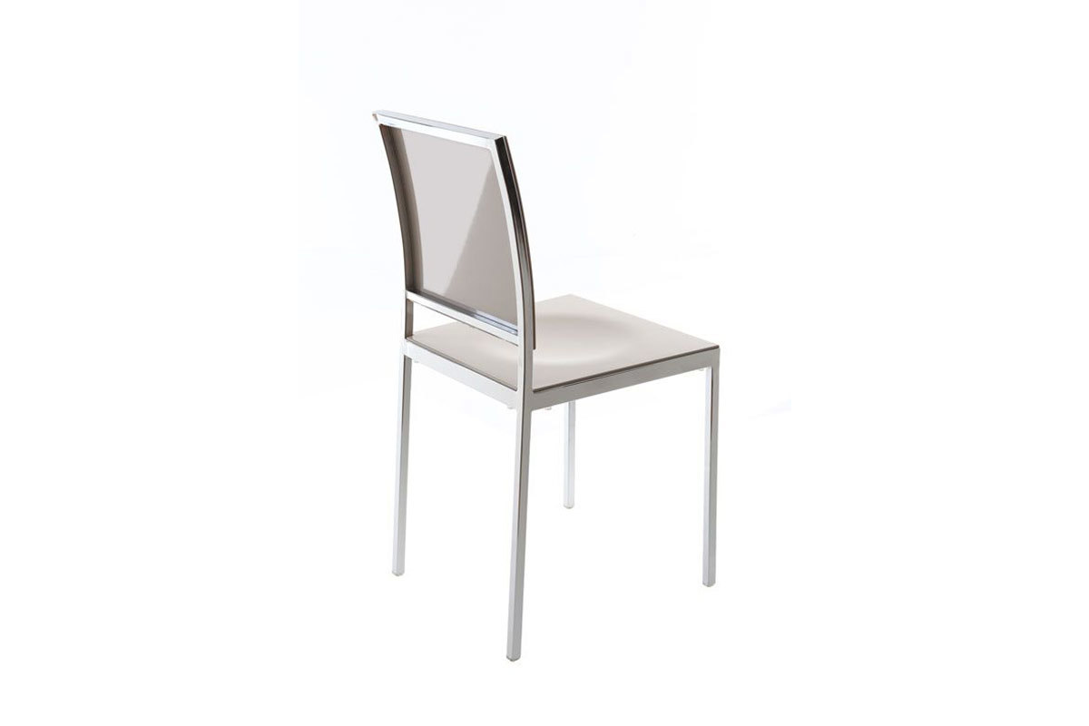 Lot de 2 chaises design laqu�es taupes NIXIE