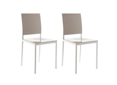 Lot de 2 chaises design laqu&eacute;es taupes NIXIE