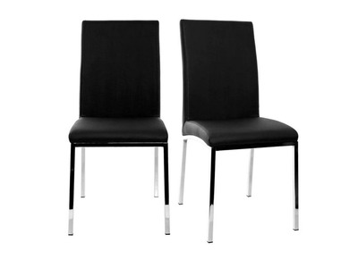 Lot de 2 chaises design polyur&eacute;thane noir SIMEA