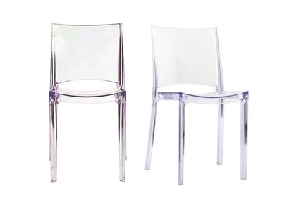 Lot de 2 chaises transparentes empilables design KALYA