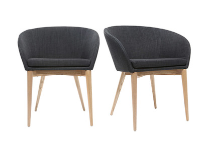 Lot de 2 fauteuils design gris DALIA