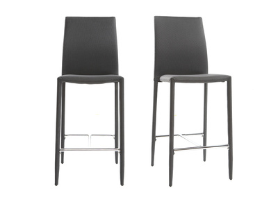 Lot de 2 tabourets / chaises de bar design gris anthracite TALOS