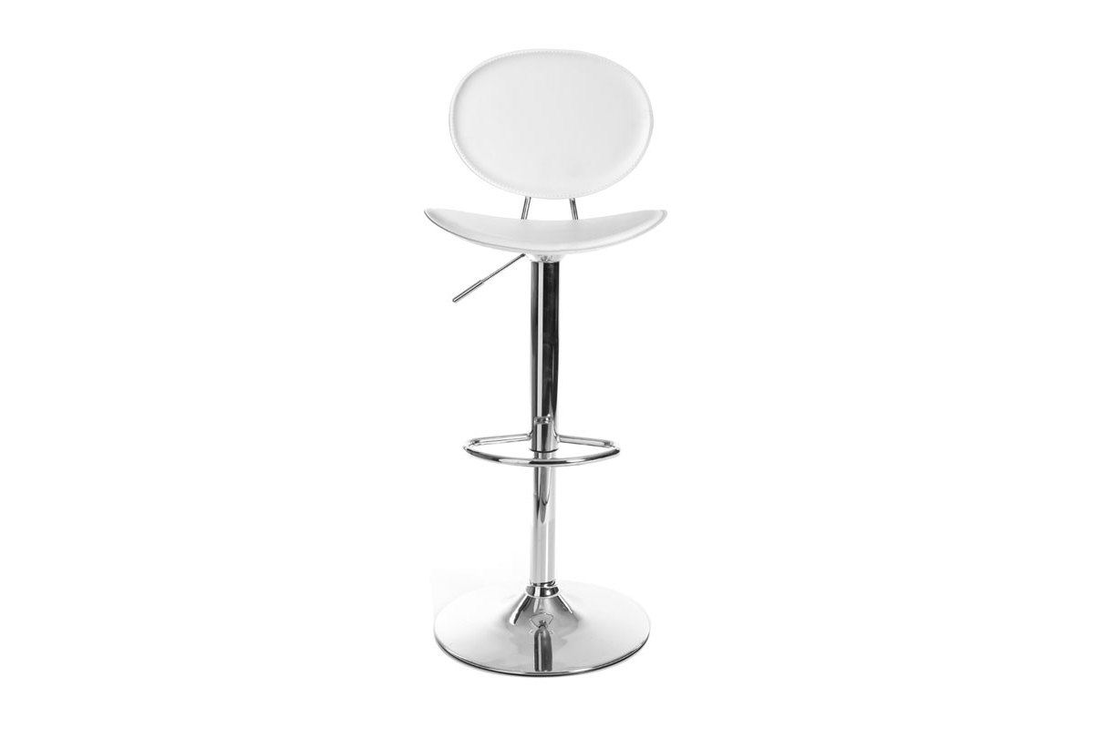 Lot de 2 tabourets de bar / cuisine design blanc OVALY