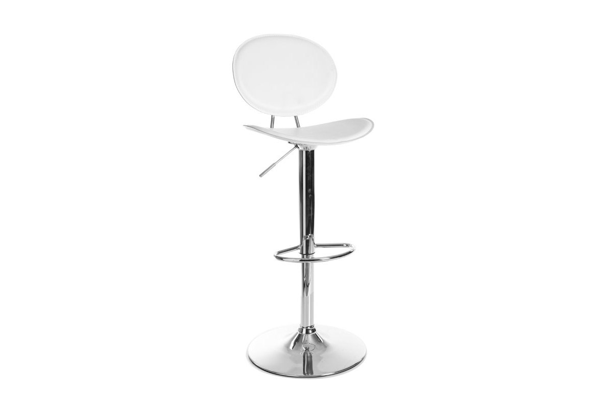 Lot de 2 tabourets de bar / cuisine design blanc OVALY