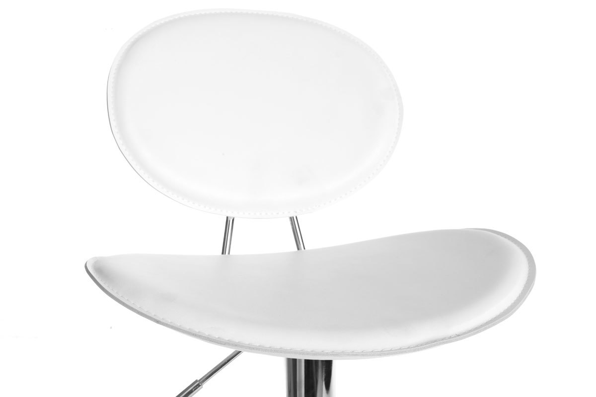 Lot de 2 tabourets de bar / cuisine design blanc OVALY
