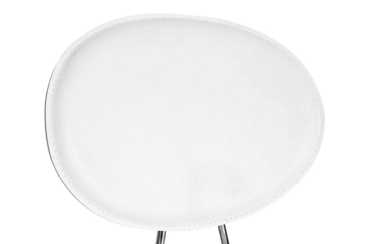 Lot de 2 tabourets de bar / cuisine design blanc OVALY