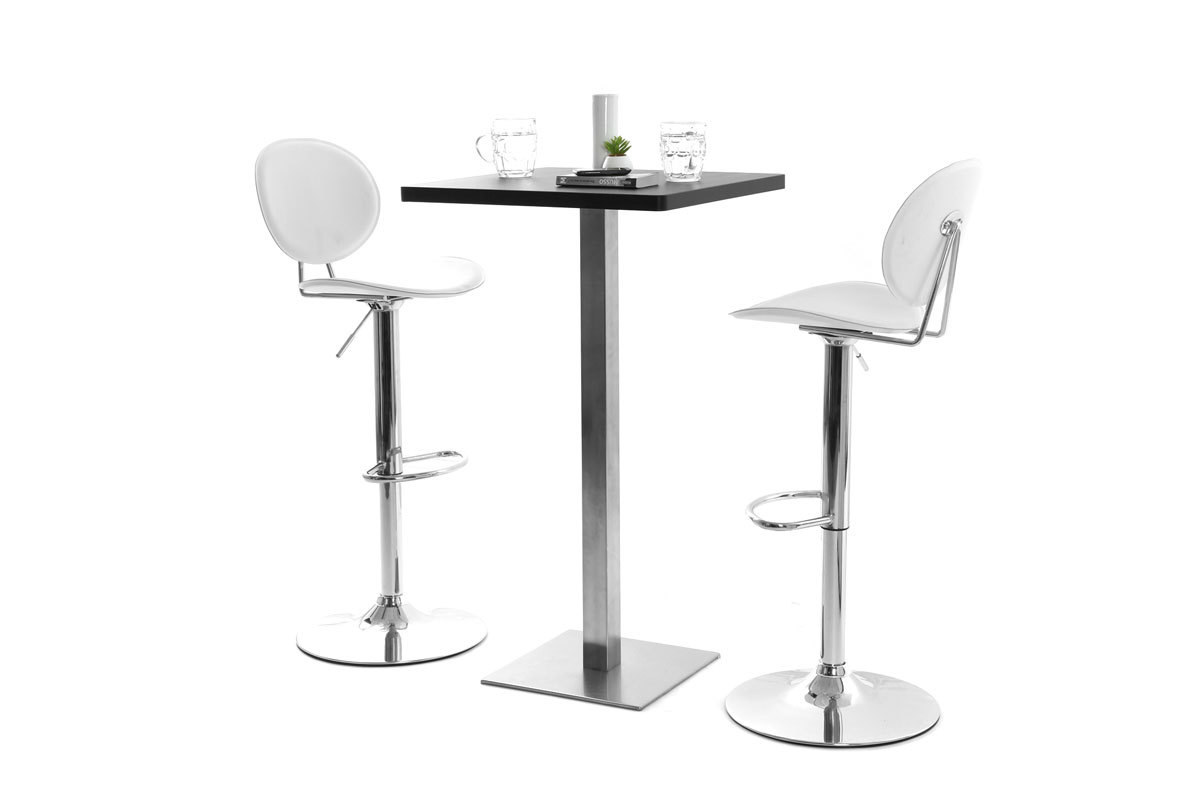 Lot de 2 tabourets de bar / cuisine design blanc OVALY