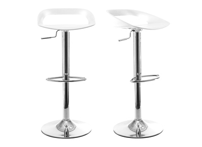 Lot de 2 tabourets de bar design blanc PHENIX
