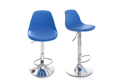 Lot de 2 tabourets de bar design bleus STEEVY