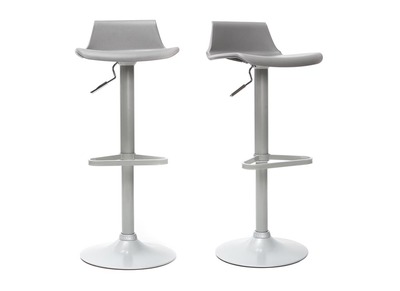 Lot de 2 tabourets de bar design gris KRONOS