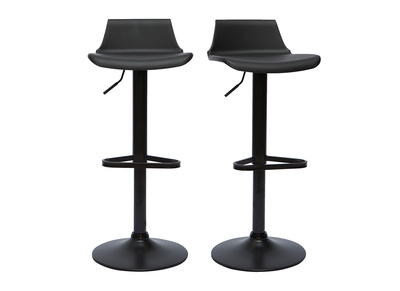 Lot de 2 tabourets de bar design noir KRONOS