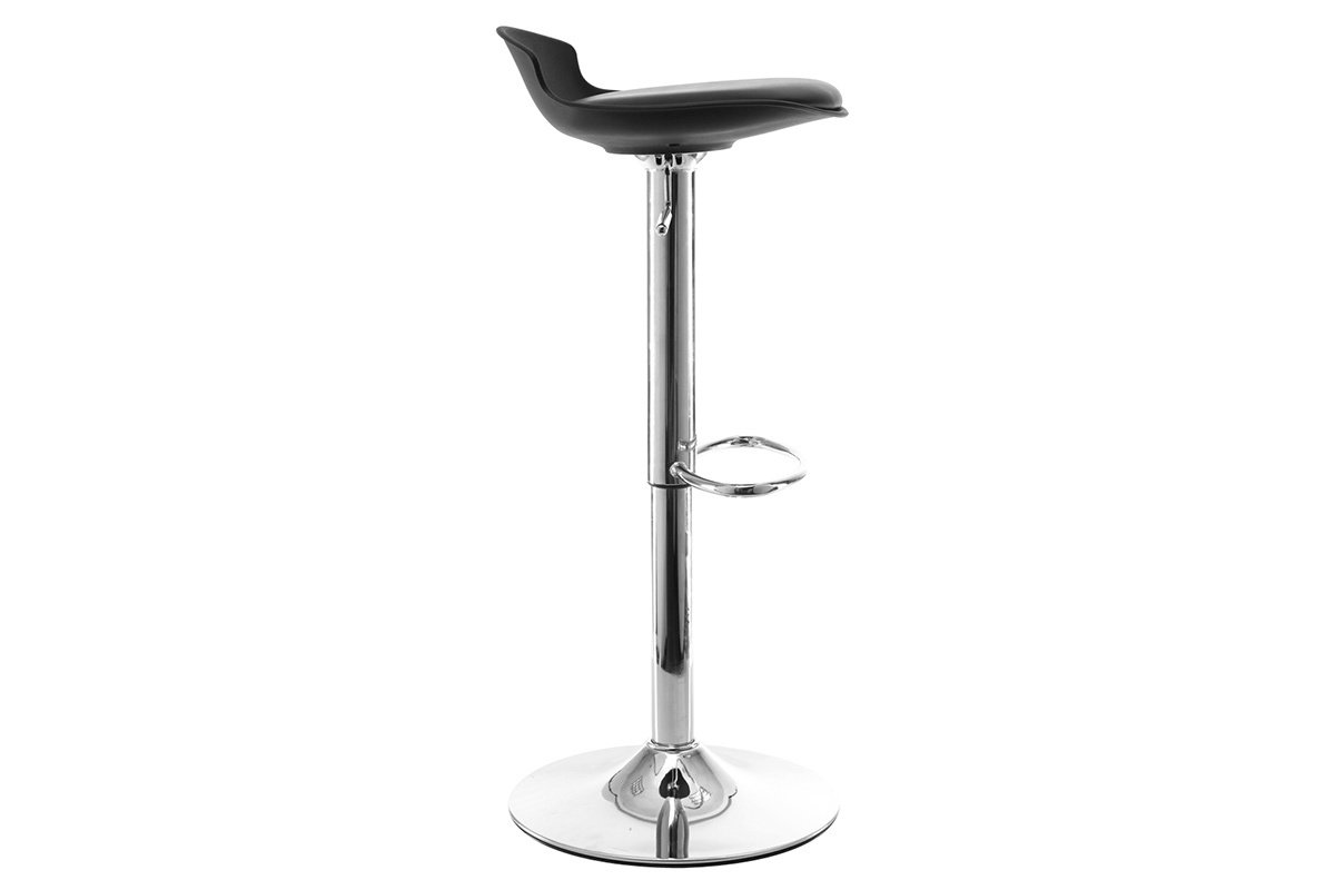 Lot de 2 tabourets de bar design noir NOVA