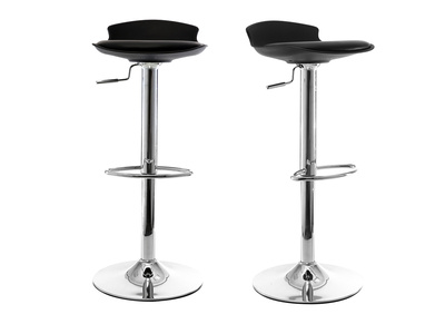 Lot de 2 tabourets de bar design noir NOVA