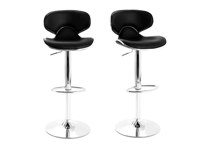 Lot de 2 tabourets de bar design noir PEGASE